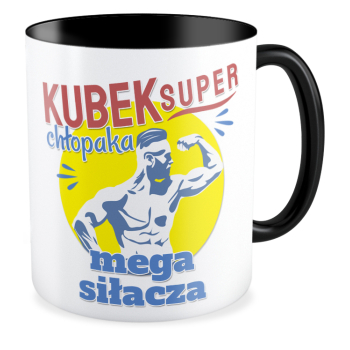 kubek SUPER CHŁOPAKA SIŁACZA czarny